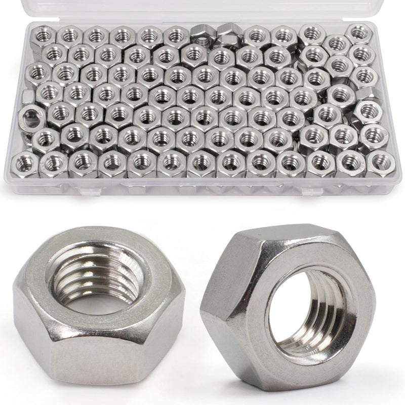 ZQZ 5/16"-18 Hex Nuts,90 Pack 304 (A2-70) Stainless Steel Hardware Nuts,Standard Inch Coarse Thread Nuts - Image 1